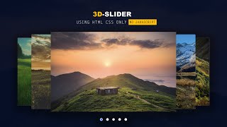 How to Create An 3D Image Slider in HTML and CSS Step by Step  Responsive 3D Image Slider [upl. by Farrica]