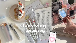 study vlog 🩰4am morning routine studying at café lots of note taking being productive ftJotBot [upl. by Reade93]