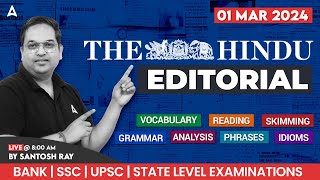 The Hindu Editorial Analysis  The Hindu Vocabulary by Santosh Ray  Vocabulary for Bank amp SSC Exams [upl. by Pals]