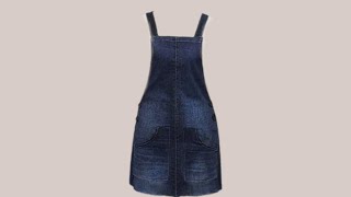 denim dungaree dress cutting and stitchingdenim dressrecycling jeans sikfashiondungaree [upl. by Niarbo]