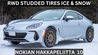 RWD Studded Tires Ice amp Snow  Nokian Hakkapeliitta 10 Review  Subaru BRZ Manual  4K [upl. by Tterb741]