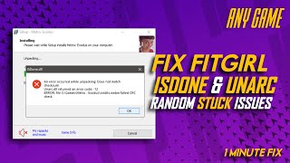 How to Fix FitGirl Setup ISDonedll amp Unarcdll Error  Random Stuck   2023  Techy Nafiz [upl. by Greysun]