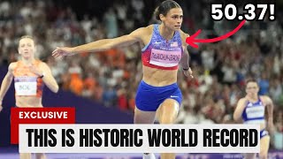 Sydney McLaughlinLevrone Sets A NEW WORLD RECORD  Women’s 400m Hurdles – 2024 Paris Olympics [upl. by Massie]