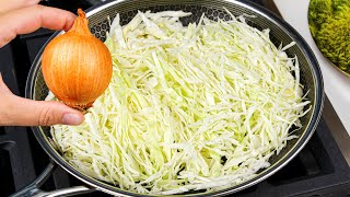 Cabbage with onions is tastier than meat Easy quick and very delicious dinner recipe [upl. by Franza]