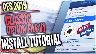 TTB PES 2019  PES Universe Classic Option File V1  How to Install on PC [upl. by Atineg]