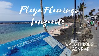 Lanzarote  Playa Flamingo and Seafront walkthrough  ASMR 4K [upl. by Evalyn]