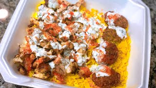 How to Make HALAL CART STYLE CHICKEN and RICE With HOMEMADE FALAFEL  HALAL GUYS COPY CAT RECIPE [upl. by Adnir]