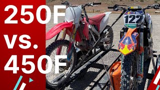 Difference Between 250f VS 450f DIRT BIKE [upl. by Aimek]