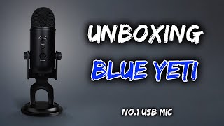 Blue Yeti Blackout Edition USB Microphone Unboxing 2021 [upl. by Sokram]