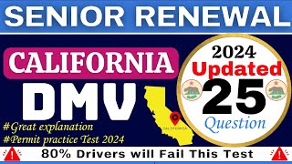 Senior renewal california DMV Written Test 2024  DMV Actual Test Paper Test 10 [upl. by Alisun]