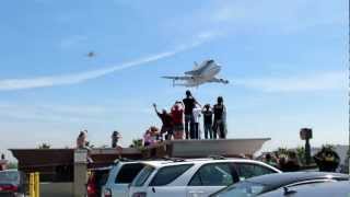 Space Shuttle Endeavour Low pass over LAX north runway [upl. by Nnylodnewg]