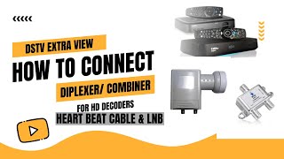 Dstv Extra view How To Connect Diplexer Combiner For Hd Decoders heart beat cable amp Dual Lnb [upl. by Lejeune]