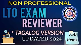 LTO EXAM REVIEWER FOR NON PROFESSIONAL DRIVERS LICENSE TAGALOG VERSION 2024 FULL VERSION 750 ITEMS [upl. by Laeria]