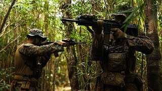 US Marines conduct Jungle Patrol in Japan July 2023 [upl. by Oihsoy318]