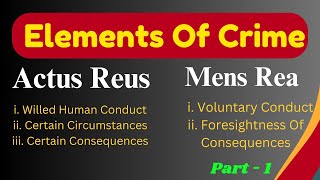 Elements Of Crime Actus Reus amp Mens Rea  Element Criminal Law Act Omission IntentionHamro Law [upl. by Lenahs954]