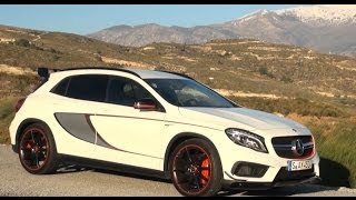 2015 Mercedes GLA 45 AMG Edition 1 test review driving fun  Autogefühl [upl. by Leuqcar]