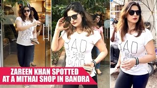 Zareen Khan Goes Mithai Shopping In Bandra [upl. by Dulcea]