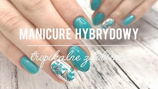 Manicure Hybrydowy  Nadbudowa Paznokcia Bazą Proteinową  Tropikalne  Geometryczne Zdobienie [upl. by Cowen159]