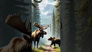 Moose vs Grizzly Bear Forest Giants Clash [upl. by Zitella]