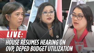 LIVE House resumes hearing on OVP DepEd budget utilization  November 11 [upl. by Rebekkah]