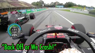 Verstappens quotYou back off or we crashquot Race Start [upl. by Harwill66]