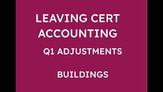 LEAVING CERT ACCOUNTING Q1 ADJUSTMENTS  BUILDINGS [upl. by Helaina608]