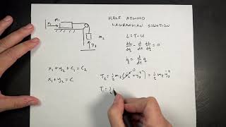 Lagrangian Mechanics The Half Atwood Machine [upl. by Stempien]