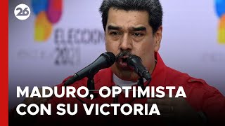 VENEZUELA  Maduro optimista con su victoria en las elecciones [upl. by Leizo]