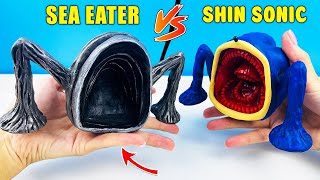 Making Sea Eater VS Shin Sonic with This Easy Clay Tutorial  creation by Trevor Henderson [upl. by Anilac]