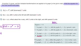 Writing Resulting Equations after performing Transformations  3 Examples [upl. by Glaab]