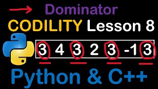 Dominator in Python and C Codility Solutions Lesson 8 [upl. by Tevis387]