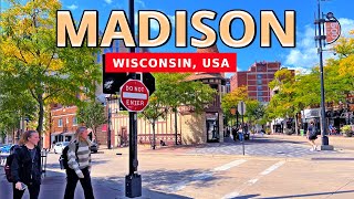 Life in Madison Wisconsin 🇺🇸 4K Downtown Madison Walking Tour [upl. by Luby]