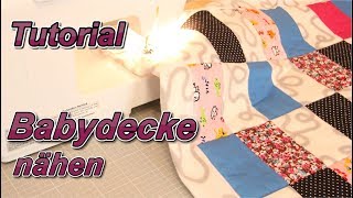 DIY  Patchwork  Babydecke  Krabbeldecke selber nähen  Tutorial [upl. by Imak]