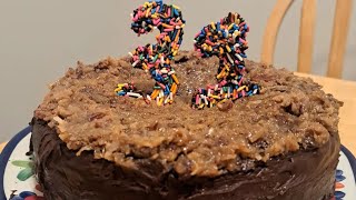 Making German Chocolate Cake Sprinkle Birthday Number Tutorial [upl. by Say343]