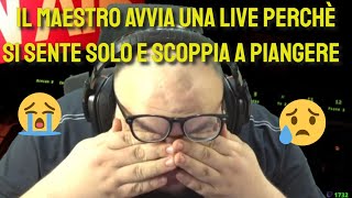 Il Maestro GSkianto avvia Live di Twitch perchè si sente solo e scoppia a Piangere [upl. by Salahi519]