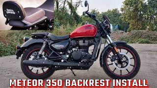 Royal ďżźEnfield meteor 350 backrest install 2023 [upl. by Eenaj]