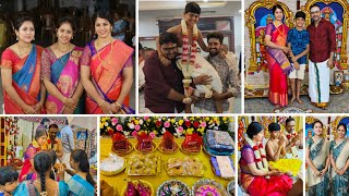 GRAND UPANAYANAM FUNCTION OF NIKHIL ♥️POONAL KALYANAM Vlog  27 Seer plates  Twins vegkitchen [upl. by Nnayt]