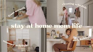 summer schedule cleaning routine everything from scratch  more  SAHM vlog [upl. by Sukin]