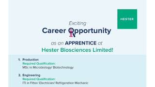 FRESHERS Excellent Opportunity for ProductionQCQAHRAdminEngineering AT Hester Biosciences Ltd [upl. by Jaco]