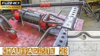 Chauffagiste23Façonner chapeau de gendarme tube acier avec une épure et une cintreuse hydraulique [upl. by Anecuza160]