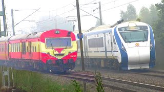 Vande Bharat Express 2 Trains followed by 7 High Speed Trains in fog season First time in History [upl. by Dira638]