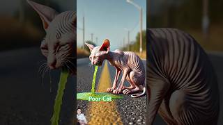 Poor cat 😺 vomiting 🤮 cat viralvideo [upl. by Kcin]