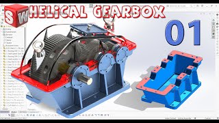 Helical Gear Box  01 Shell Project 03 Design by Solidworks [upl. by Akeihsal700]