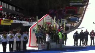 Skifliegen Teamwettbewerb Siegerehrung II Planica SLO 17032012 [upl. by Sorilda]