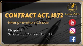 Section 2 of Contract Act 1872  Interpretation Clause [upl. by Eronaele]