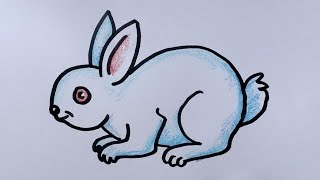 Rabbit 🐇 drawing easyHow to draw rabbit easy drawing step by stepRabbit drawing and colouring [upl. by Oelc394]