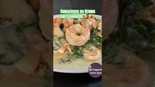 Camarones Camarones en Crema con Espinacas food parati foryou camarones [upl. by Solohcin]