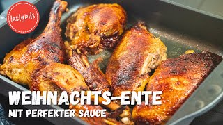 Knuspriger Entenbraten mit leckerer Sauce  so gelingts GARANTIERT [upl. by Lonnard]