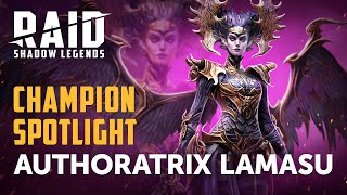 RAID Shadow Legends  Champion Spotlight  Authoratrix Lamasu [upl. by Aimej]