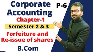 Corporate Accounting issue forfeiture and reissue of shares  Bcom 2nd year [upl. by Roberto]